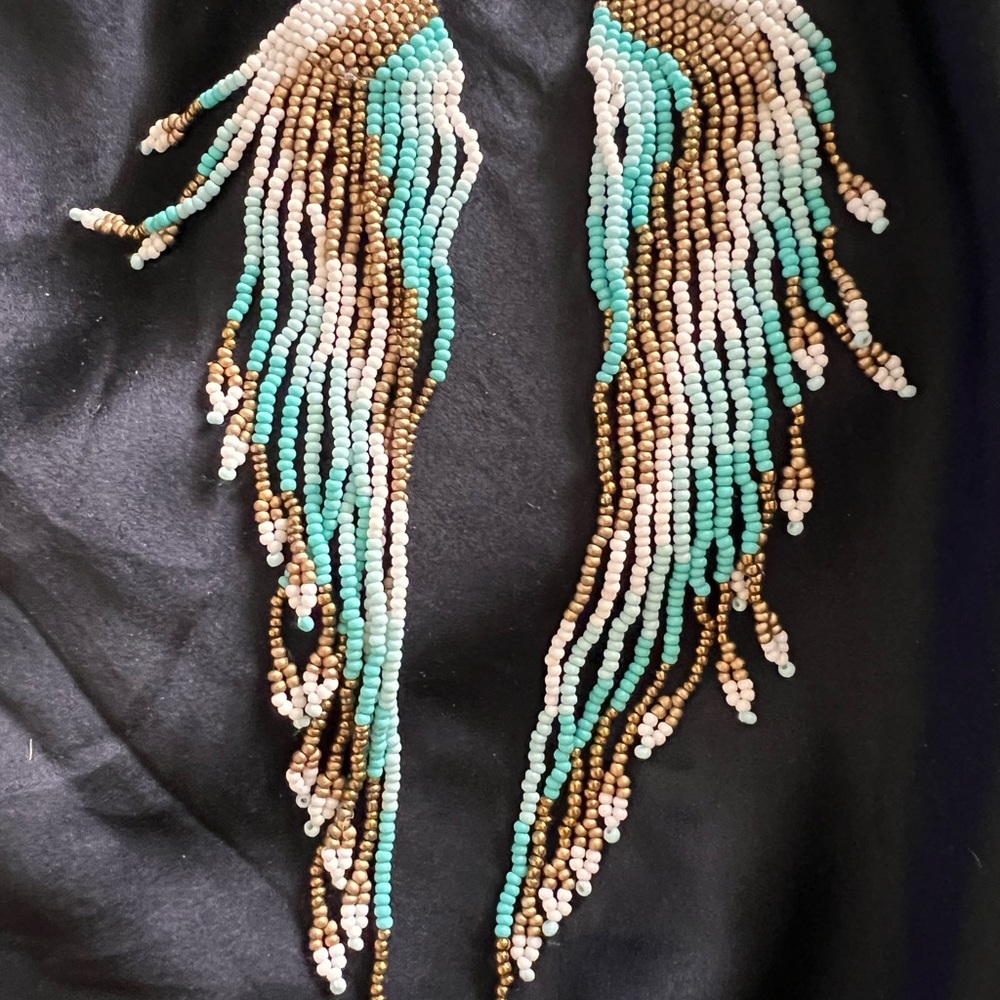 Beaded Earth Angel Tassel Earrings